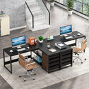 L-Shaped Computer Desk With Drawers And Shelves, Workstation For Home Office by HouseOfZazla