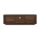 70" TV Stand With Ample Storage, Curved Corners - Dark Brown
