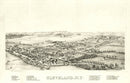 Vintage Map of Cleveland, New York 1890