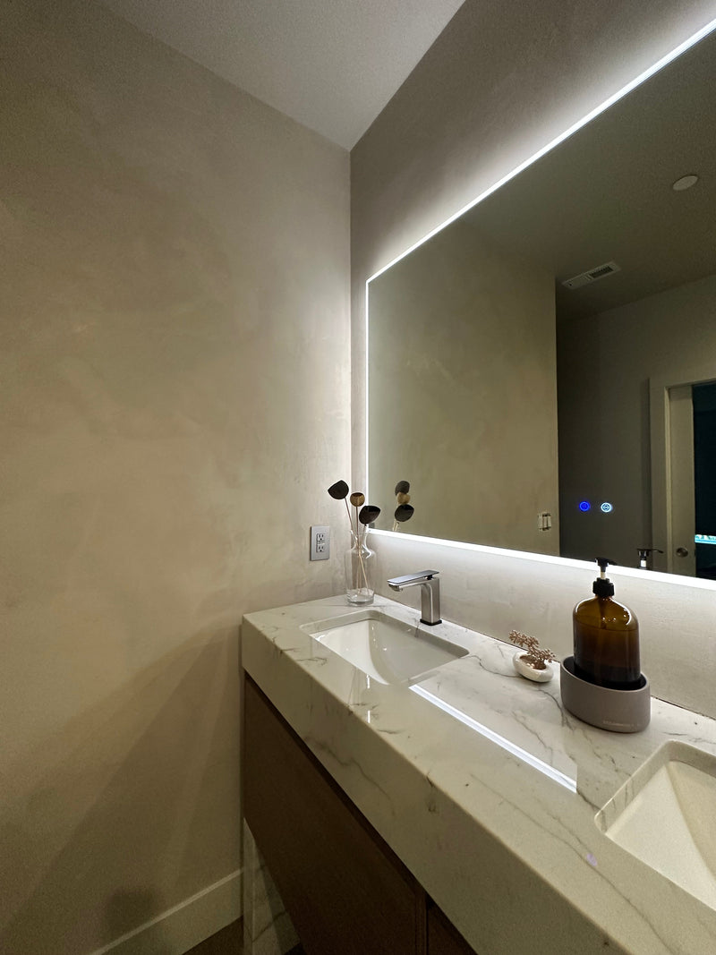 Zeek 60"x36" Backlit LED Rectangular Bathroom Wall Mirror For Double Vanity MA6036, photo 5 of 12