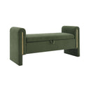 Modern Teddy Upholstered Large Bed End Bench With Arms And Storage by HouseOfZazla