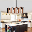 4 Light Kitchen Island Lights Pendant Light Farmhouse Dining Room Light Fixture, Rectangular Chandelier, 36" Hanging Lighting For Living Room, Conference Room, Home Office - Matte Black by HouseOfZazla