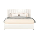 Anda - Boucle Upholstered Platform Bed With Patented Drawers Storage - Ivory