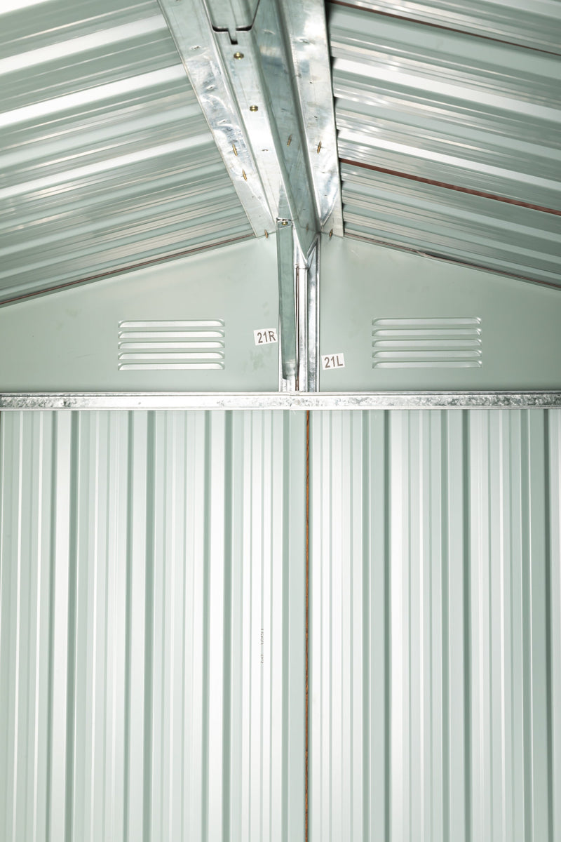 6ft x 6ft Outdoor Metal Storage Shed with Metal Floor Base, With window