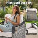 3-Piece Outdoor Conversation Set with Swivel Rocking Chairs