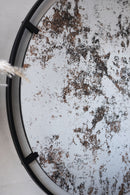 Theodor - Mirror With Industrial Design Round Mirror With Metal Frame For Wall Decor & Entryway Console Lean Against Wall - Black