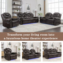 Home Theater Seating Manual Recliner Chair With Led Light Strip For Living Room by HouseOfZazla