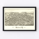 Vintage Map of Malone, New York 1886