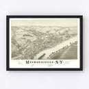 Vintage Map of Mechanicville, New York 1880