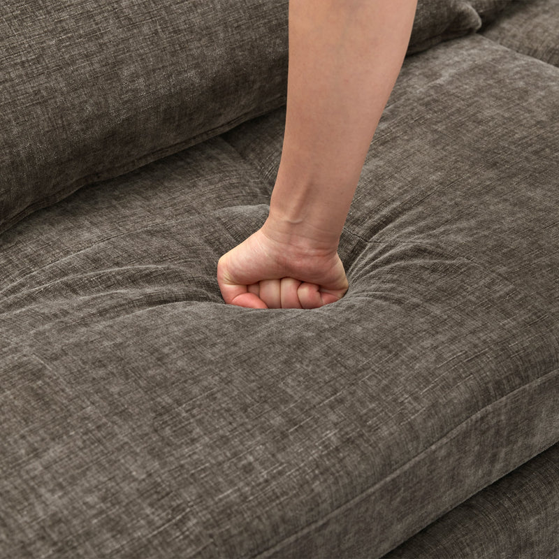 2-in-1 Sofa 82' Three-Seater with Sofa Bed and Reversible Recliner, Dark Grey Chenille