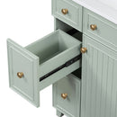 Transitional Style Bathroom Vanity Cabinet With Ceramic Sink by HouseOfZazla