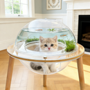 Large Cat Cave with 360° Immersive Cat TV and Wooden Legs by HouseOfZazla