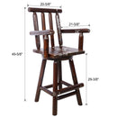 Rustic Bar Stool, Fir Wood Construction, Wide Armrest by HouseOfZazla