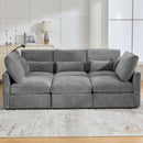 Modern Modular U-Shaped Sofa Bed With Movable Ottoman, USB Ports, Phone Holder by HouseOfZazla