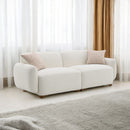 Darius - Boucle Sofa With 2 Toss Pillows - Beige by HouseOfZazla