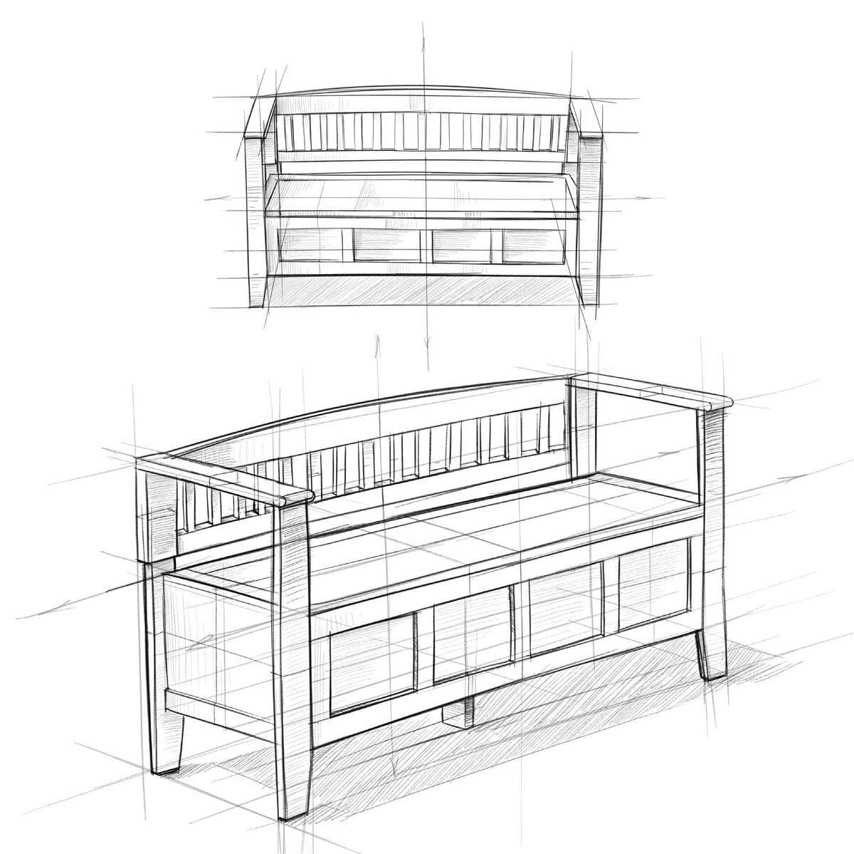 Brooklyn - Handcrafted Entryway Storage Bench, photo 18 of 40