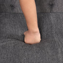 60" modern sofa Dutch plush upholstered sofa, solid wood legs, buttoned tufted backrest, gray