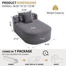 Oversized Chaise Lounge Sofa Bed With Deep Seat And Soft Pillows