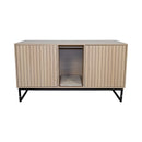 Modern Wooden Cat House with Scratching Mat