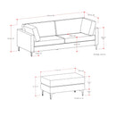 Ava - Mid Century Sofa With Ottoman Set