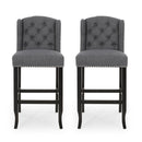 Vienna - Contemporary Fabric Tufted Wingback Counter Stools (Set of 2)