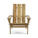 Outdoor Foldable Adirondack Chair With Slat Back - Natural by HouseOfZazla