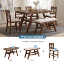 Topmax 6-Piece Wood Counter Height Dining Table Set with Storage Shelf by HouseOfZazla