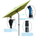 6 x 9ft Patio Umbrella Outdoor Waterproof Umbrella with Crank and Push Button Tilt without flap for Garden Backyard Pool Swimming Pool Market