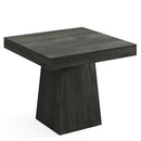 Square Dining Table For 4 With Thick Grain Top And Sturdy Pedestal Base - Gray by HouseOfZazla