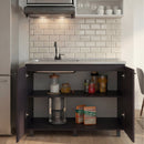 Napoles 2 Utility Sink with Cabinet, Stainless Steel Countertop, Interior Shelf - Wenge by HouseOfZazla