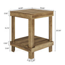 2 Tier End Table With Open Shelves, Natural Wood by HouseOfZazla