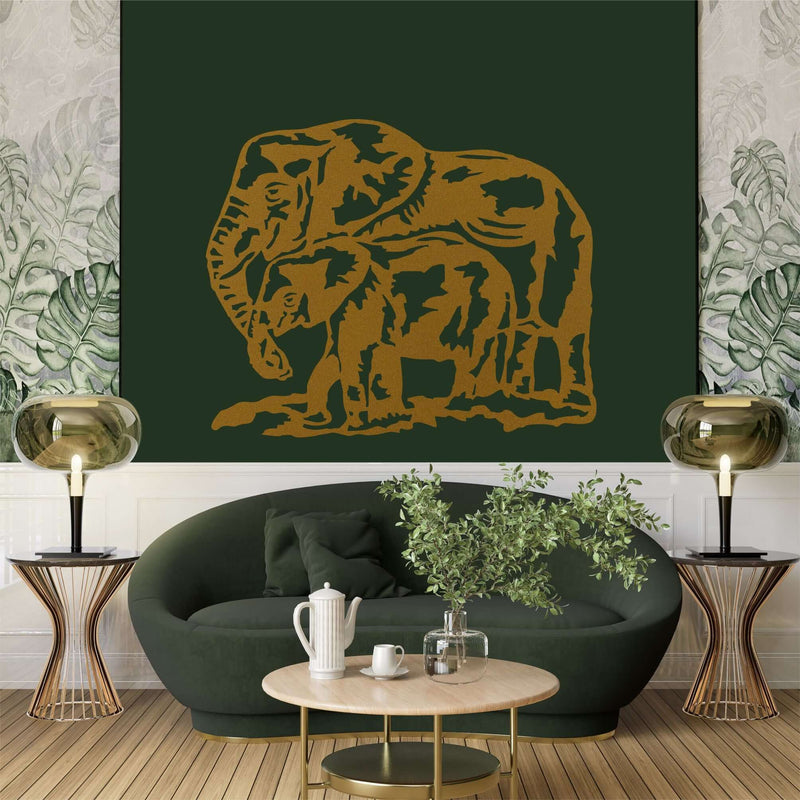 Elephant Family Metal Wall Art