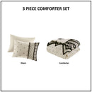3 Piece Cotton and Flax Linen Blend Comforter Set Natural King/Cal King