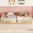 Double Floor Bed With Fence, Guardrails, Without Door by HouseOfZazla