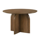 Delmon - Round Dining Table - Dark Walnut by HouseOfZazla
