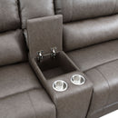 Kantu Synthetic Leather Motion Sectional Sofa - Brown by HouseOfZazla