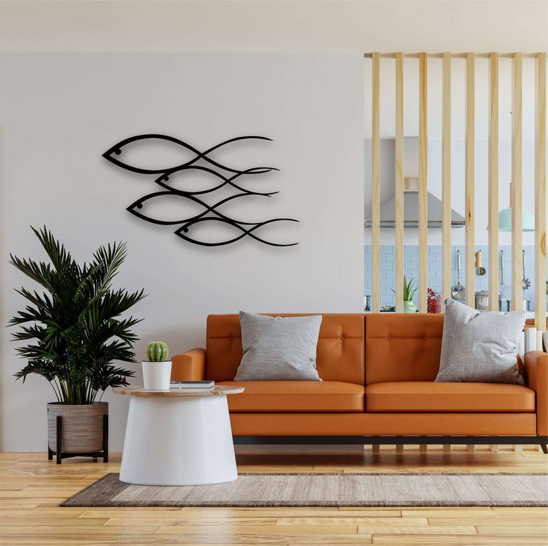 Fish Family Metal Wall Art