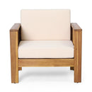 Acacia Wood Loveseat And Coffee Table Set With Cushions by HouseOfZazla