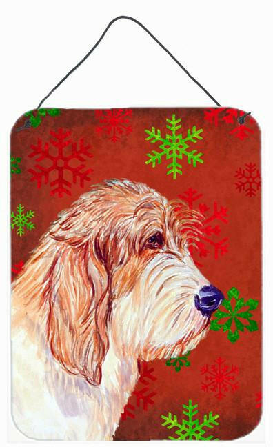 Petit Basset Griffon Vendeen Red Snowflakes Christmas Wall  Door Hanging Prints