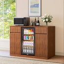 53.2" Fluted Buffet Wine Cabinet with Mini Fridge Nook by HouseOfZazla
