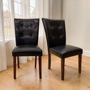 Britney - Synthetic Leather Side Chair (Set of 2) - Brown / Walnut by HouseOfZazla
