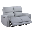 Jeromie - Power Motion Loveseat With USB Port - Gray Synthetic Leather by Unique Piece Furniture