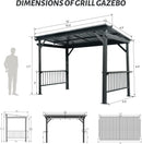 6.5x12FT Hardtop Grill Gazebo with Side Shelves and Steel Roof by HouseOfZazla