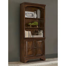 Stigham - Bookcase With 2 Door Cabinet, Adjustable Shelves, Cable Management - Oak by HouseOfZazla