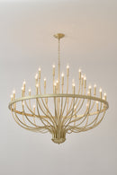 36-Light Gold Industrial Iron Candle Chandelier