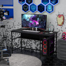 55 Inch Computer Desk with 4 Power Outlets and CPU Stand by DirectDeals