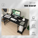 55 Inch Computer Desk with 4 Power Outlets and CPU Stand by DirectDeals