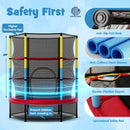 55 Inch Mini Trampoline for Kids with Safety Enclosure Net for Indoor Outdoor by LJGDeals