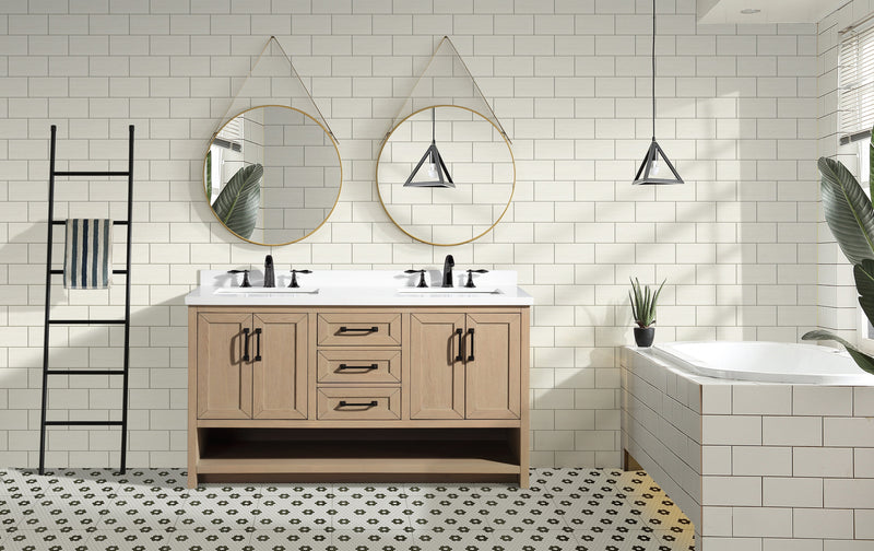 Venice 55" Bathroom Vanity Oak Gray Finish