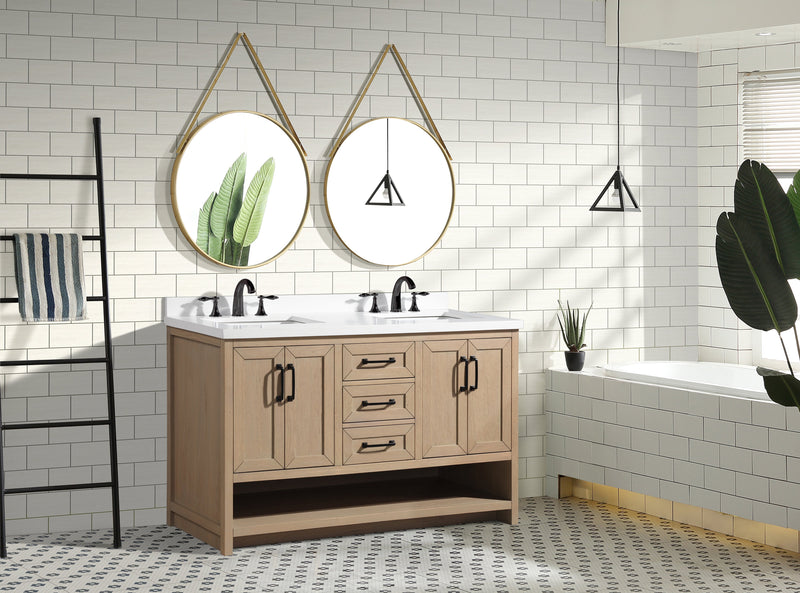 Venice 55" Bathroom Vanity Oak Gray Finish